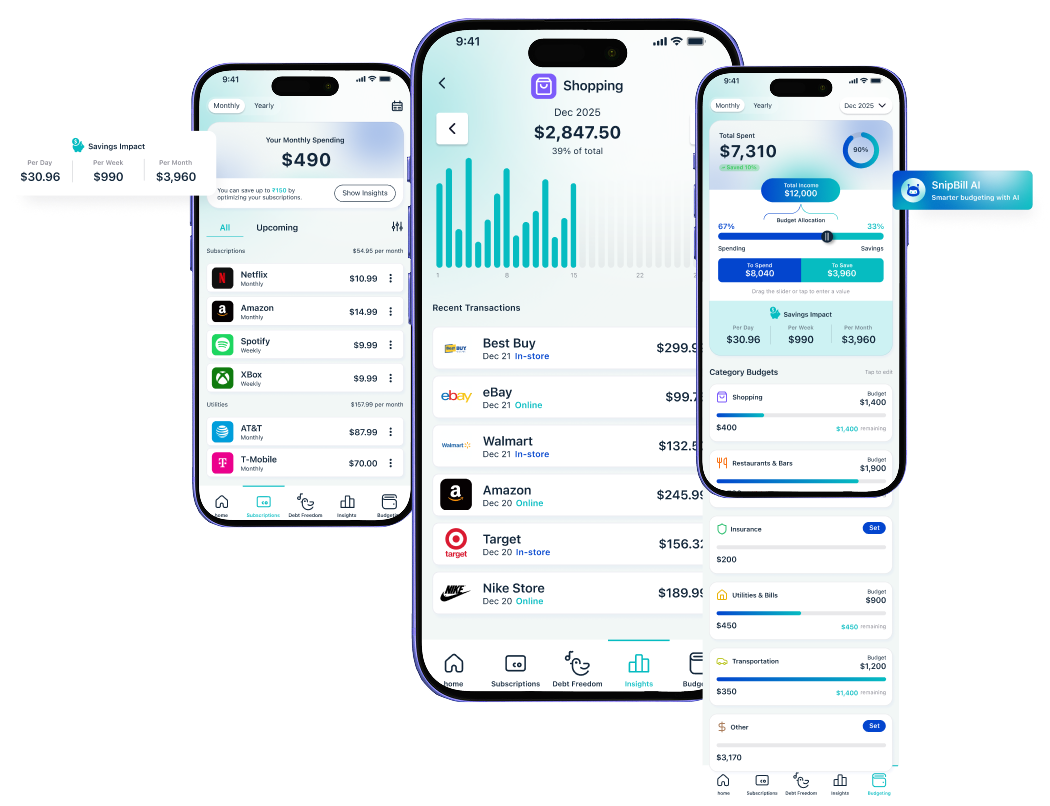 SnipBills App Preview